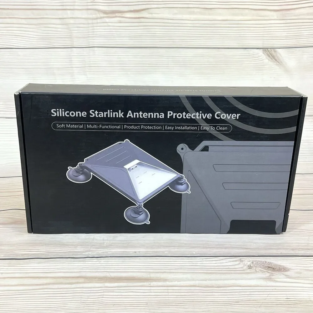 Starlink Mini Dish Silicone Protective Cover & Suction Cup Mount - Car/RV/Boat